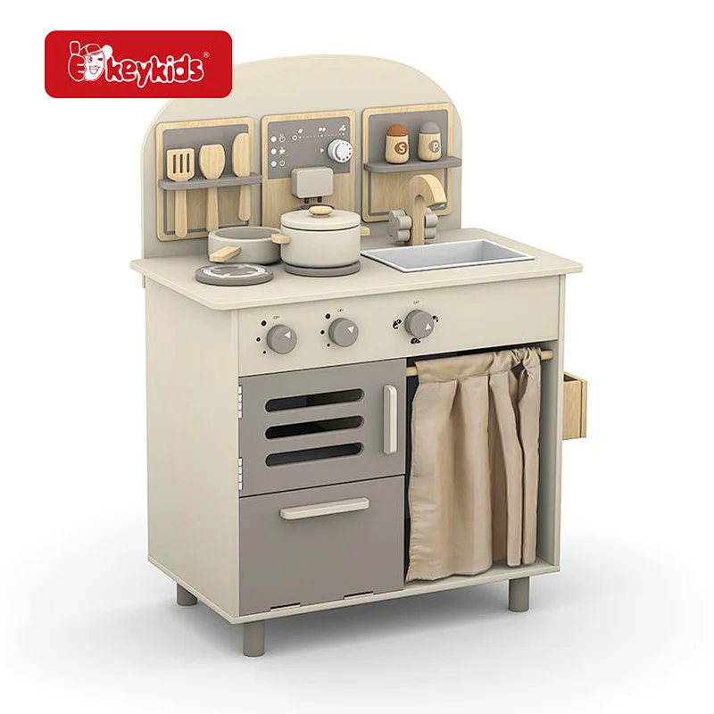 Best-selling Cooking House Set Role Pretend Play Large Kitchen Wooden Educational Toys for Boys and Girls W10C1043